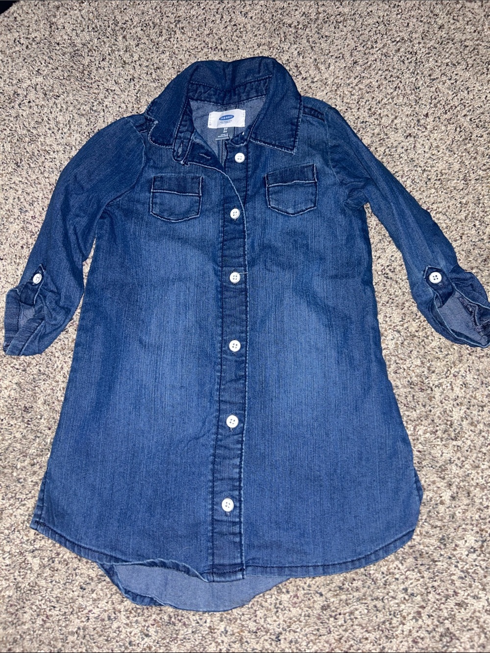 Old Navy Girls Denim Shirt Dress - Dark Blue